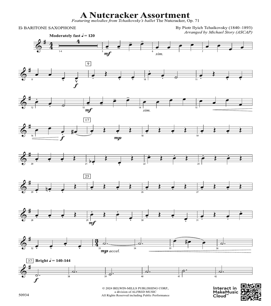 A Nutcracker Assortment: E-flat Baritone Saxophone Baritone Saxophone scores gallery preview page 1