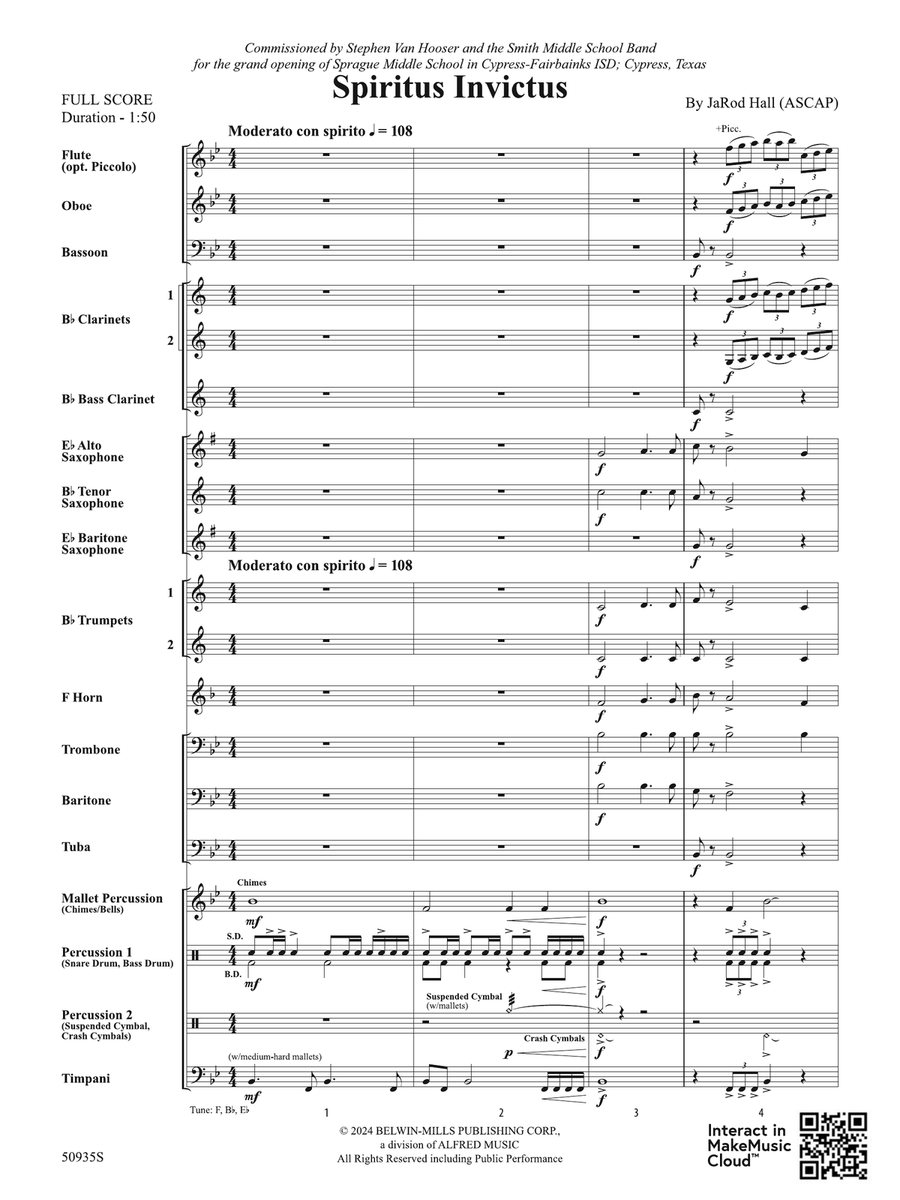 Spiritus Invictus: Score Spiritus Invictus: Score Concert Band scores gallery preview page 3