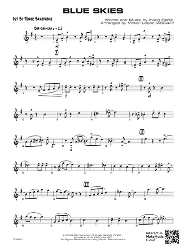 Blue Skies: B-flat Tenor Saxophone