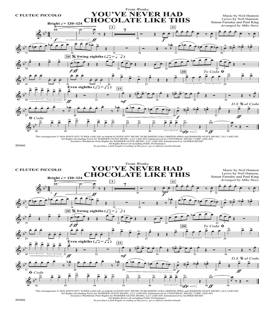 You've Never Had Chocolate Like This: Flute Flute scores gallery preview page 1