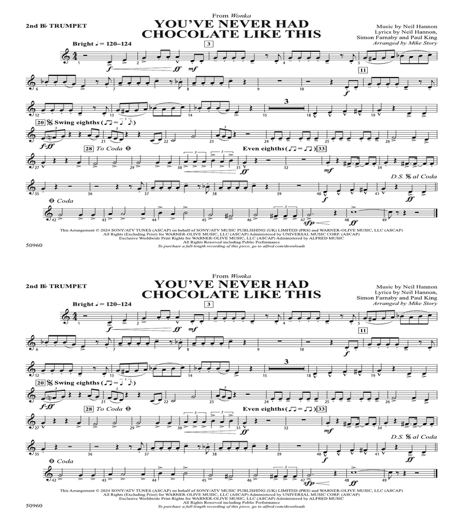 You've Never Had Chocolate Like This: 2nd B-flat Trumpet B-Flat Trumpet scores gallery preview page 1