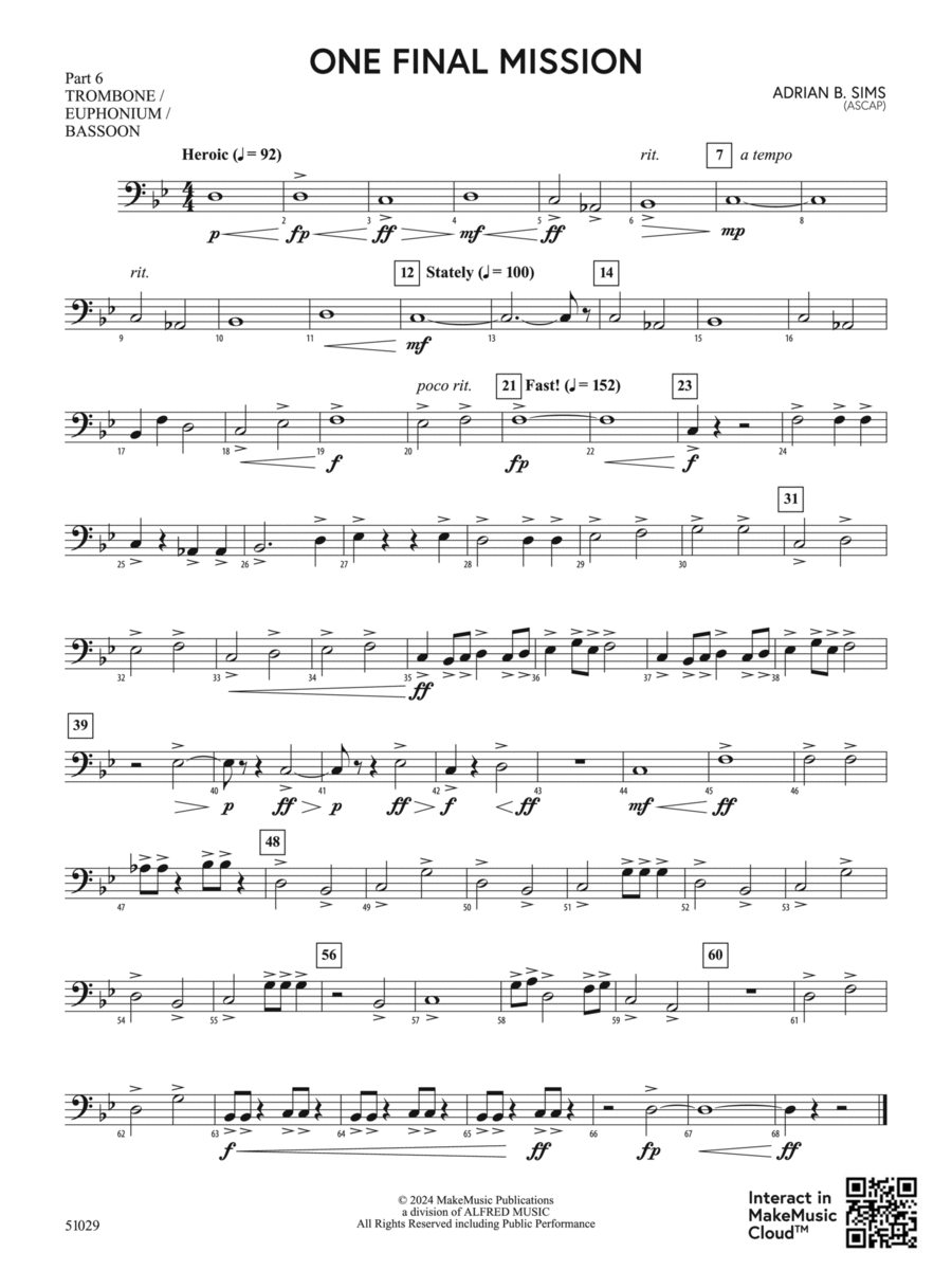 One Final Mission: Part 6 - Trombone / Euphonium / Bassoon Bassoon scores gallery preview page 1