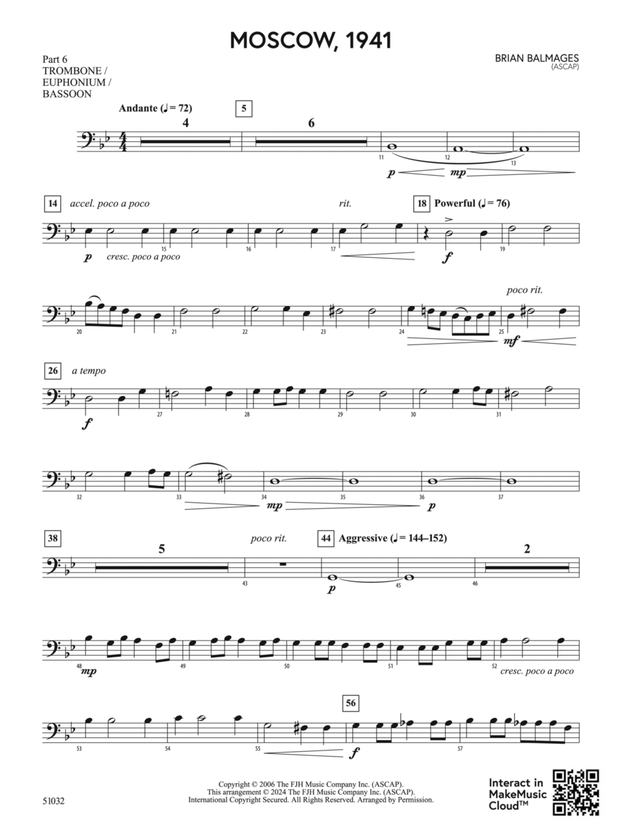 Moscow, 1941: Part 6 - Trombone / Euphonium / Bassoon Bassoon scores gallery preview page 1