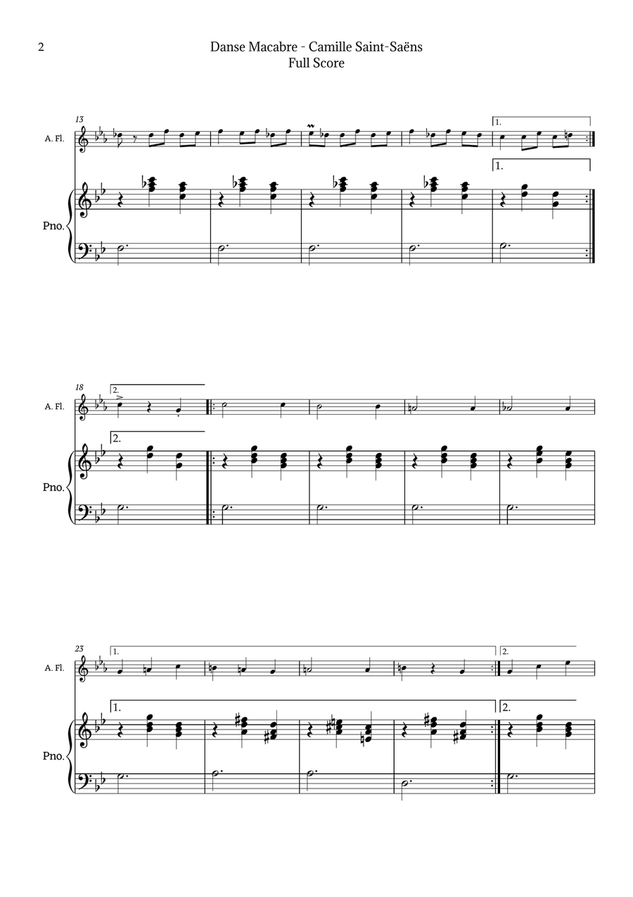 Danse Macabre by Saint-Saëns Chamber Music scores gallery preview page 2