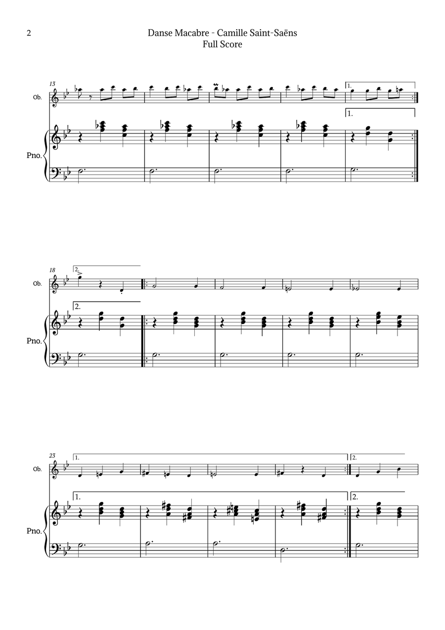 Danse Macabre by Saint-Saëns Chamber Music scores gallery preview page 2