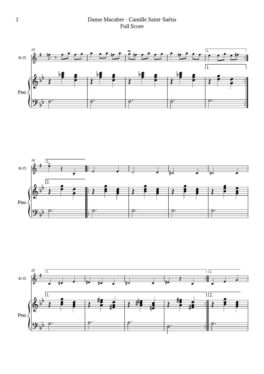 Danse Macabre by Saint-Saëns Chamber Music scores gallery preview page 2