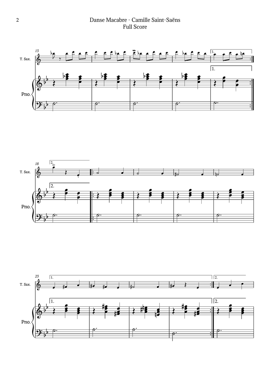 Danse Macabre by Saint-Saëns Chamber Music scores gallery preview page 2