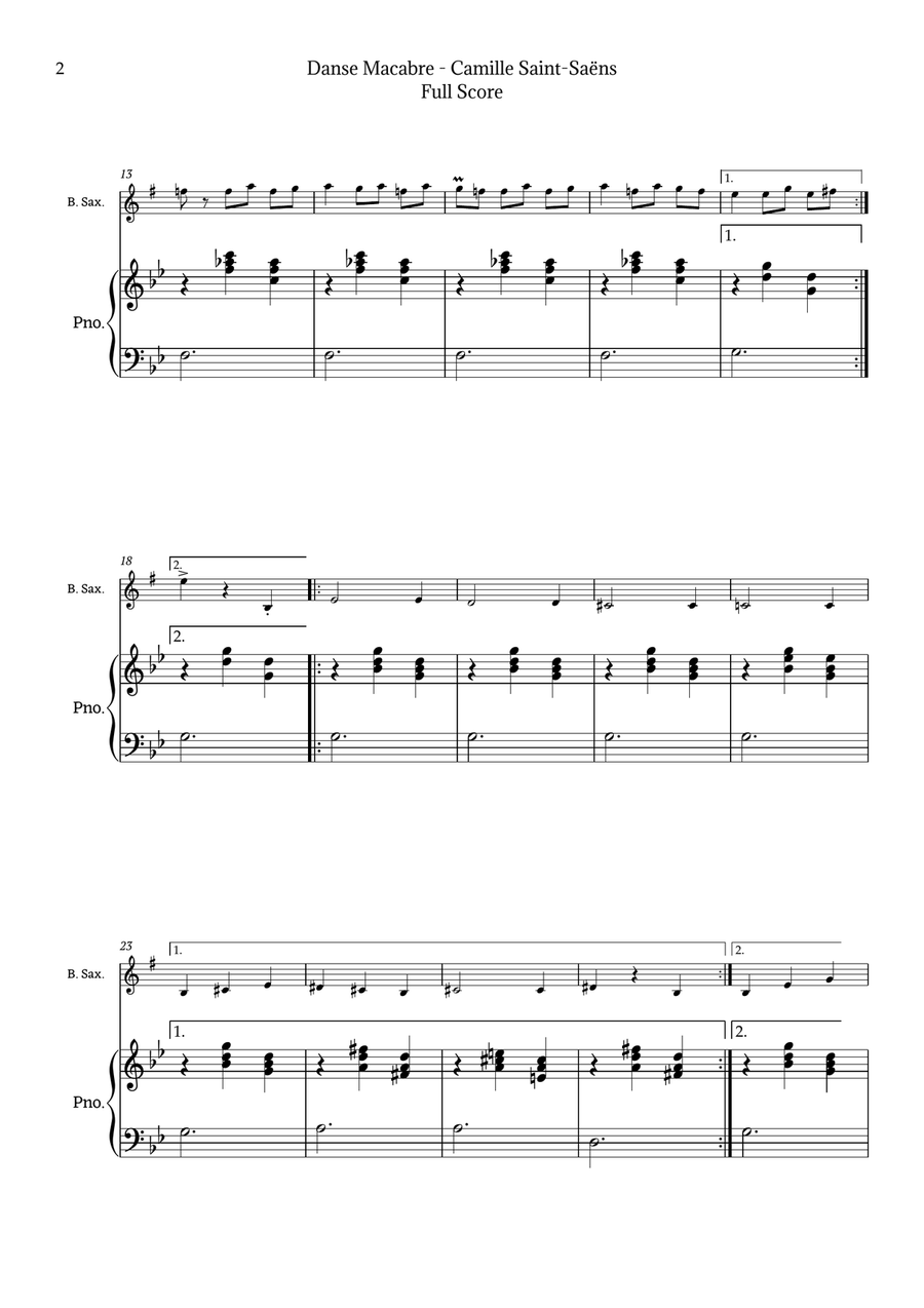 Danse Macabre by Saint-Saëns Chamber Music scores gallery preview page 2