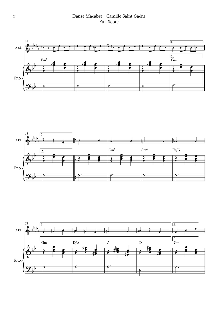 Danse Macabre by Saint-Saëns Chamber Music scores gallery preview page 2