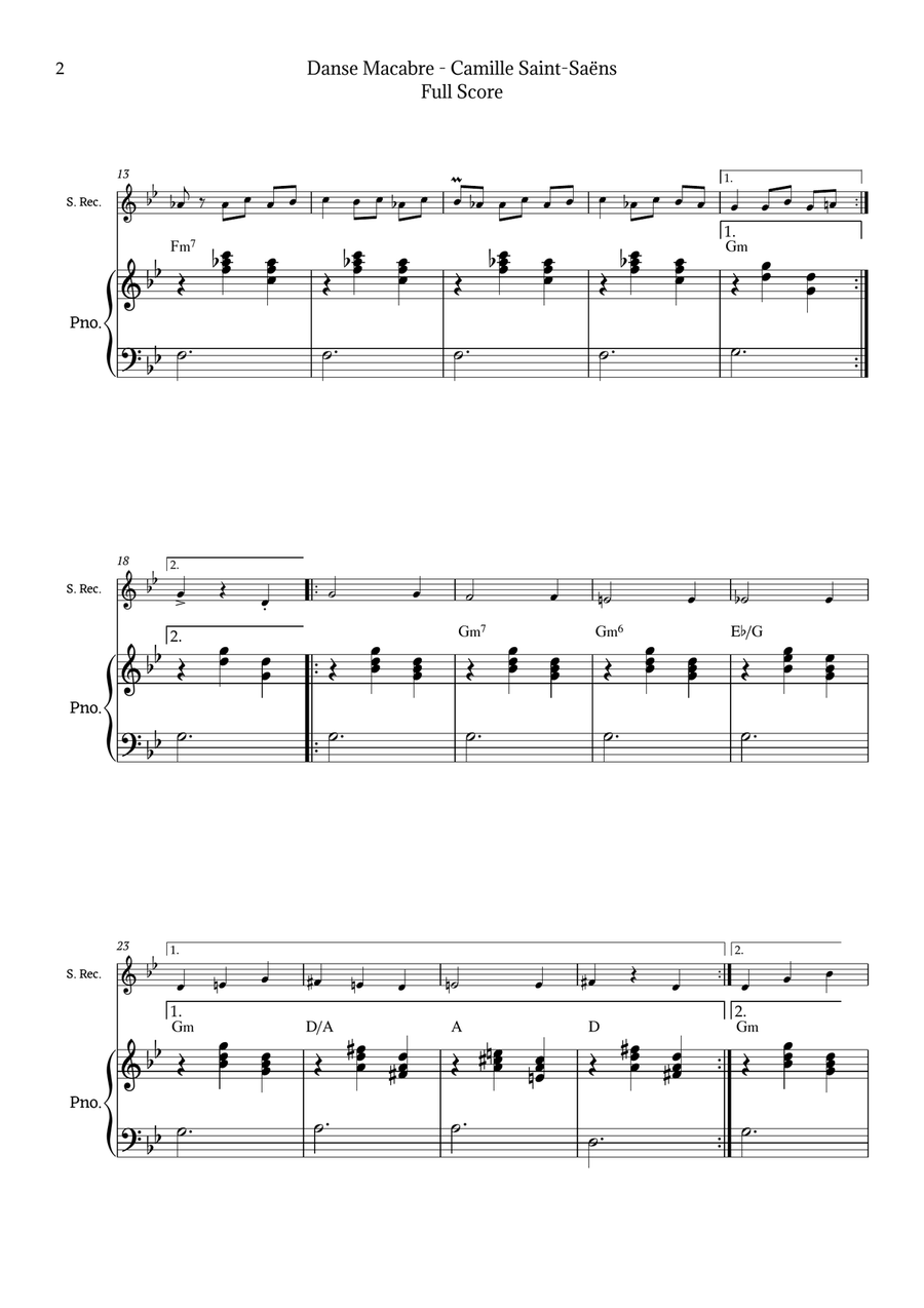 Danse Macabre by Saint-Saëns Chamber Music scores gallery preview page 2