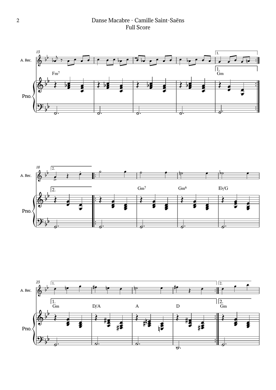 Danse Macabre by Saint-Saëns Chamber Music scores gallery preview page 2