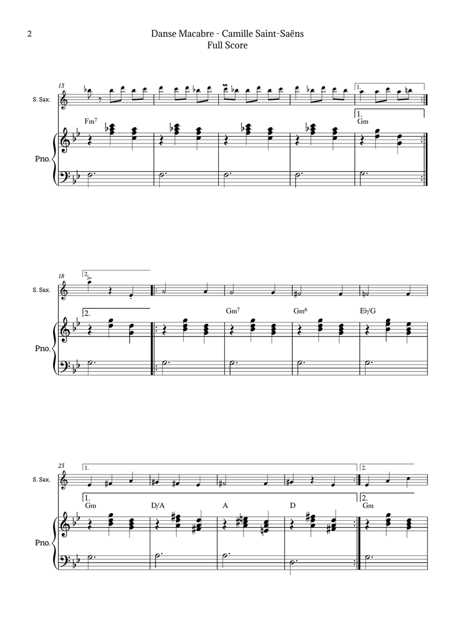 Danse Macabre by Saint-Saëns Chamber Music scores gallery preview page 2