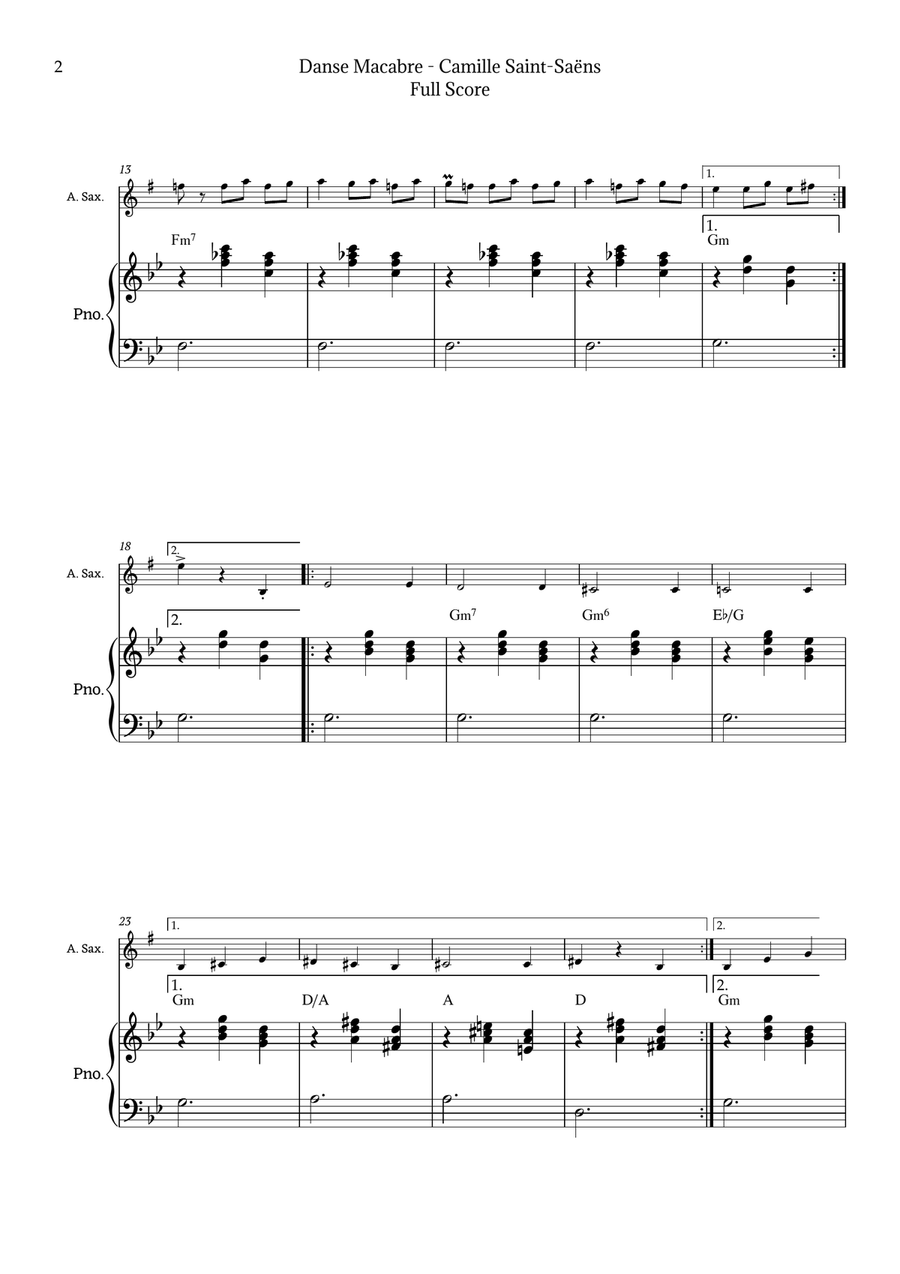 Danse Macabre by Saint-Saëns Chamber Music scores gallery preview page 2
