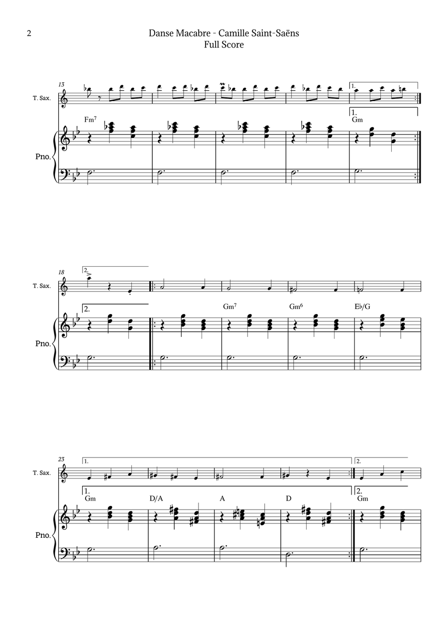Danse Macabre by Saint-Saëns Chamber Music scores gallery preview page 2