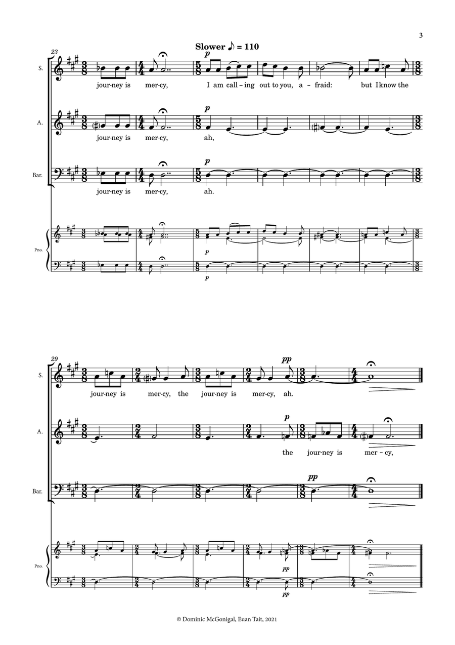 Song Of Penitence for SAB, SSA, TBB or ATB SSA scores gallery preview page 3