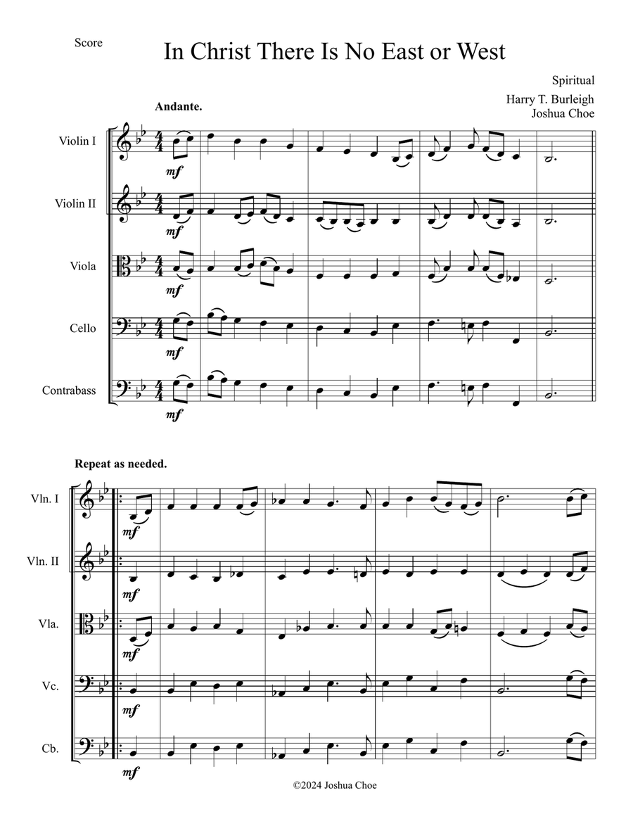 In Christ There Is No East or West String Orchestra scores gallery preview page 3