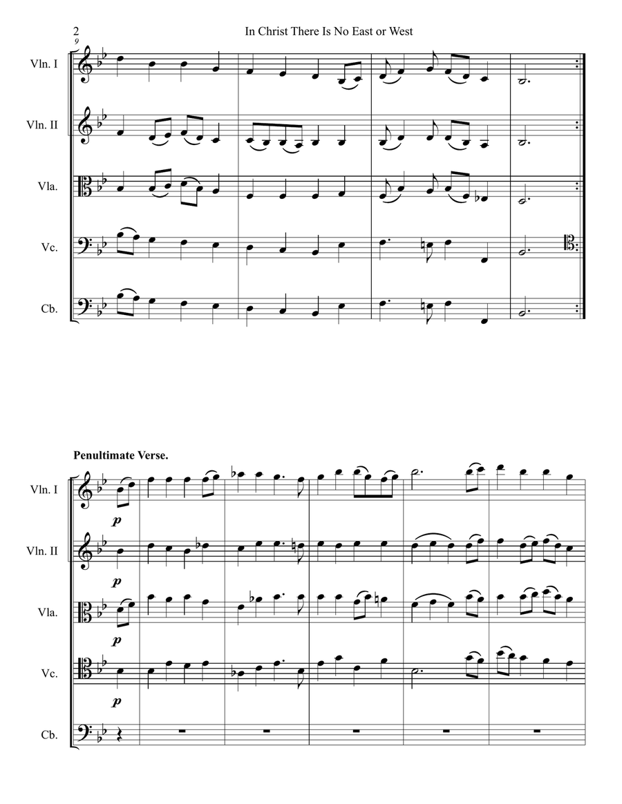 In Christ There Is No East or West String Orchestra scores gallery preview page 4