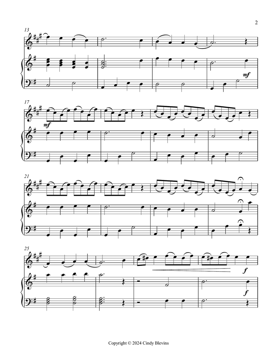 Now Thank We All Our God, Harp and Clarinet Clarinet scores gallery preview page 3
