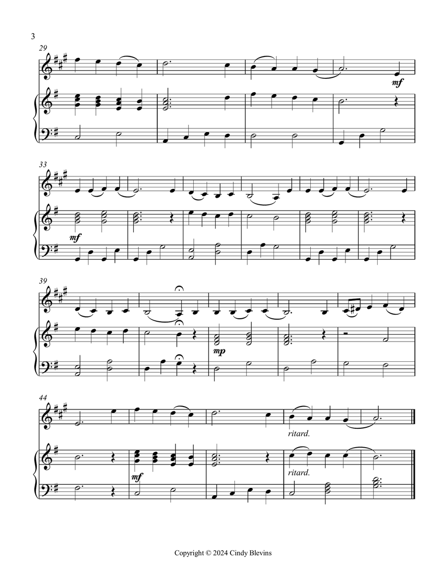Now Thank We All Our God, Harp and Clarinet Clarinet scores gallery preview page 4