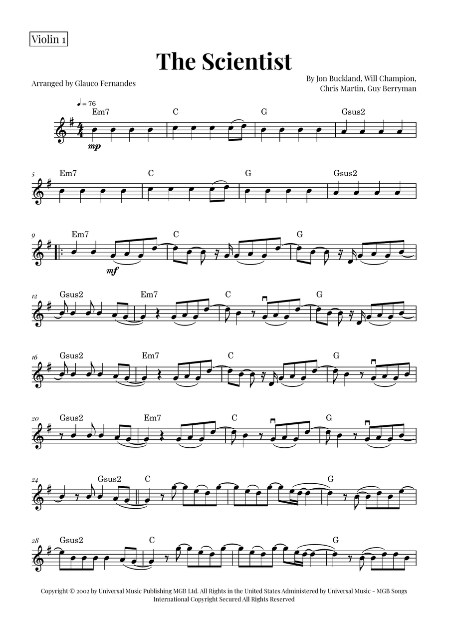 The Scientist String Duet scores gallery preview page 4
