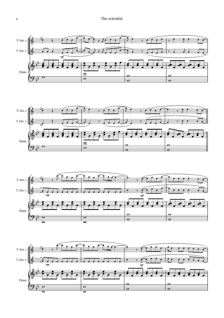 The Scientist Woodwind Duet scores gallery preview page 2