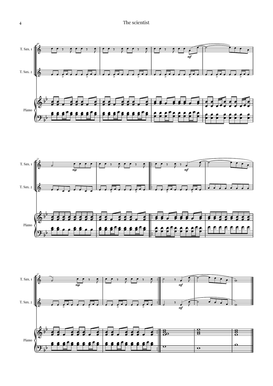 The Scientist Woodwind Duet scores gallery preview page 4