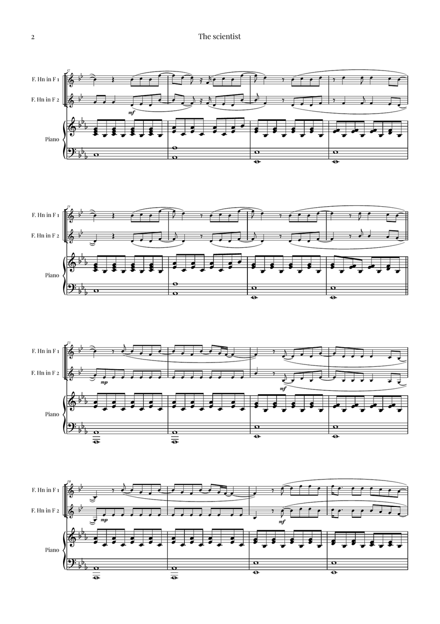 The Scientist Brass Duet scores gallery preview page 2