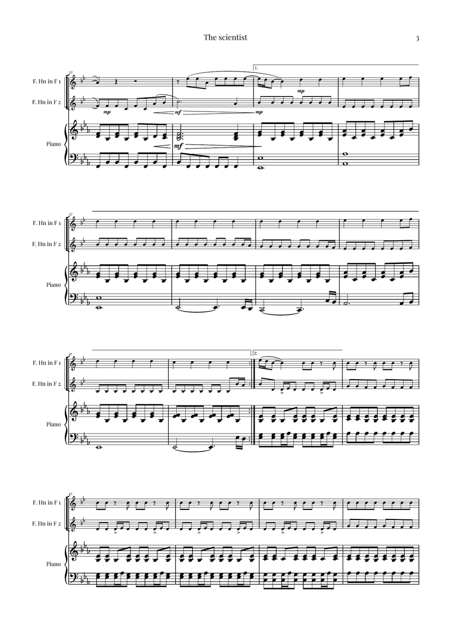 The Scientist Brass Duet scores gallery preview page 3