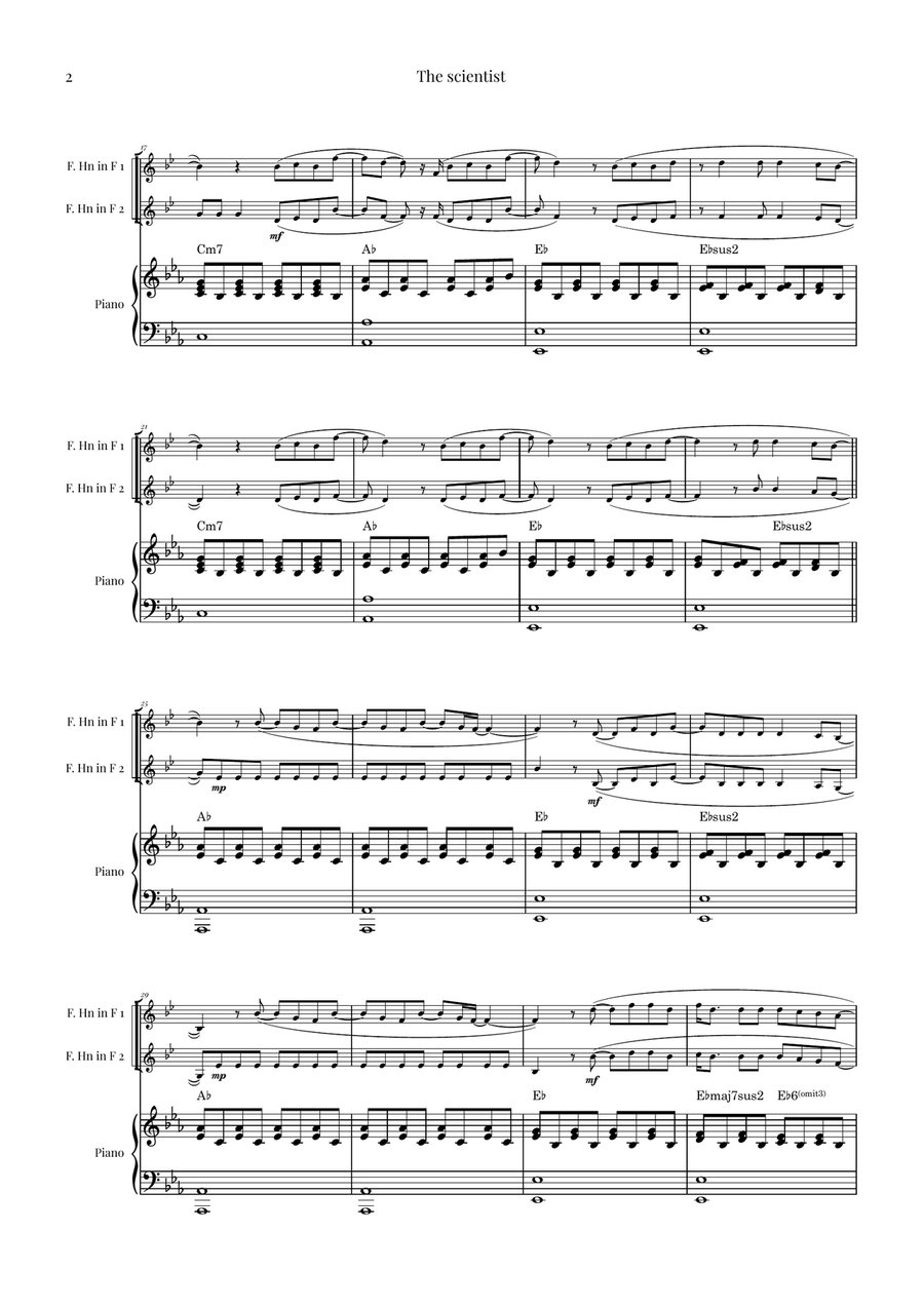 The Scientist Brass Duet scores gallery preview page 2