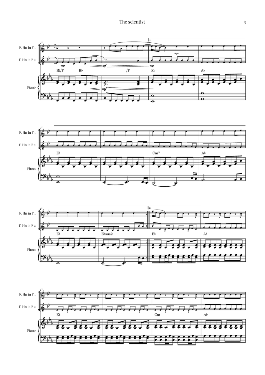 The Scientist Brass Duet scores gallery preview page 3