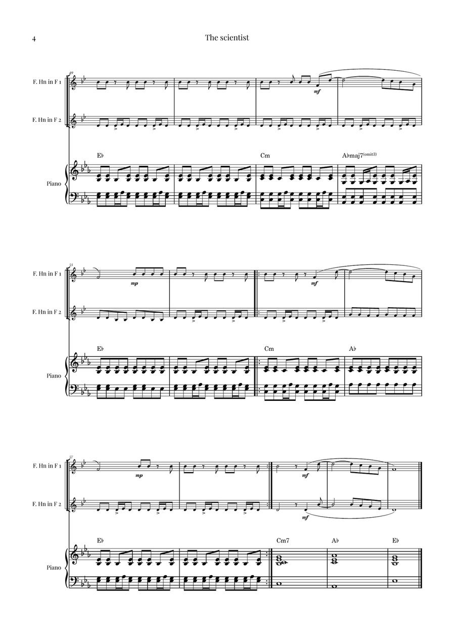 The Scientist Brass Duet scores gallery preview page 4