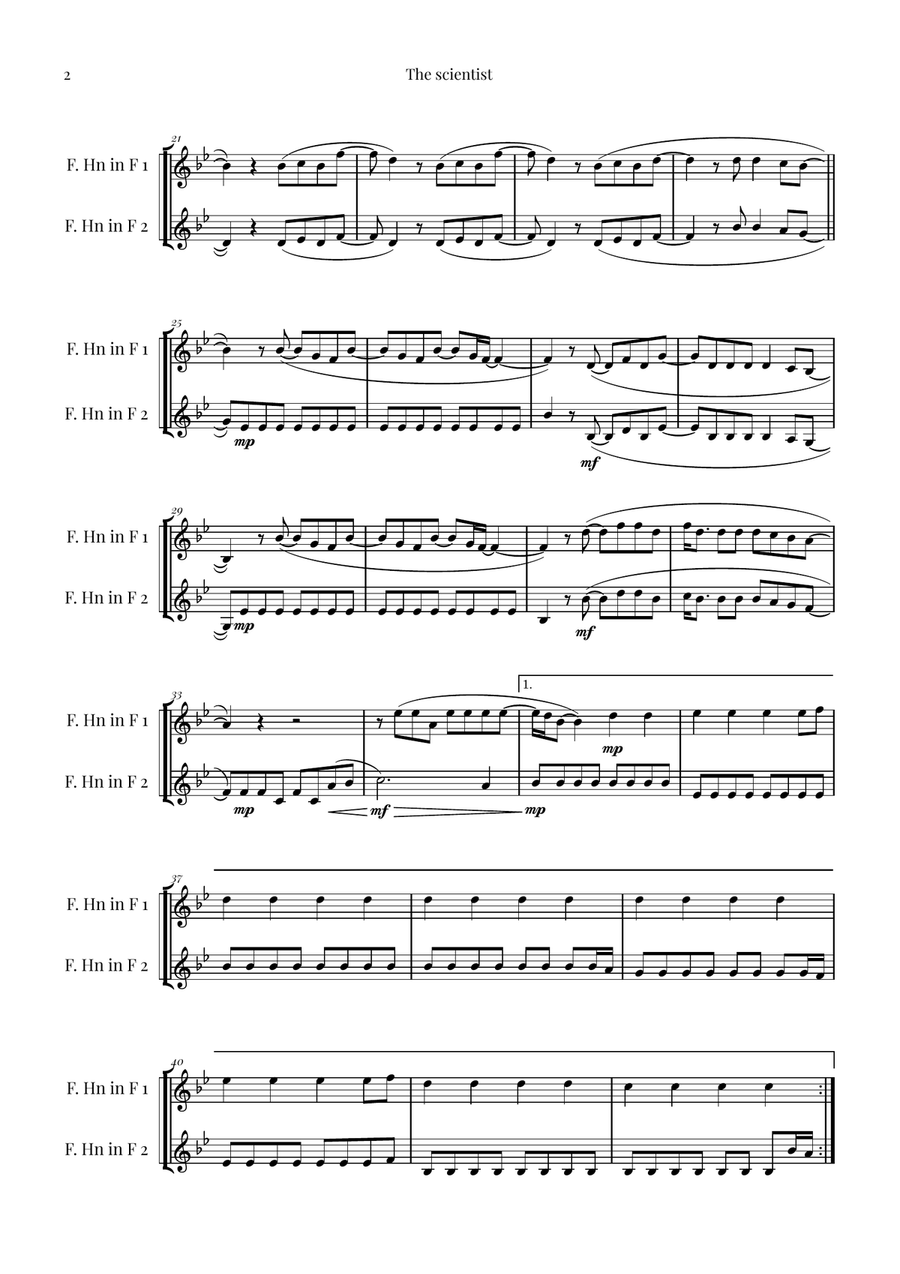 The Scientist Brass Duet scores gallery preview page 2