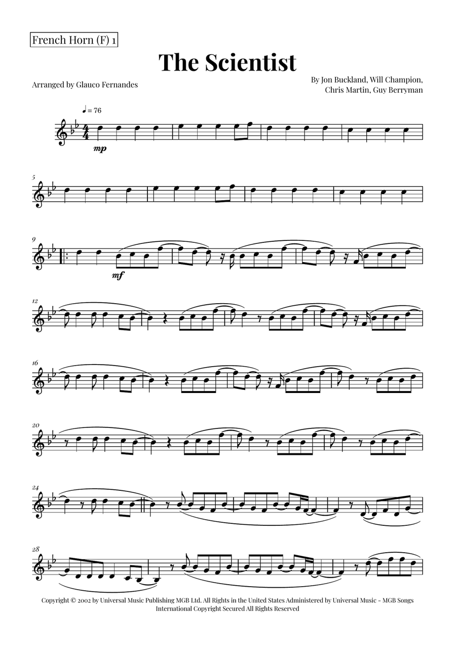 The Scientist Brass Duet scores gallery preview page 4