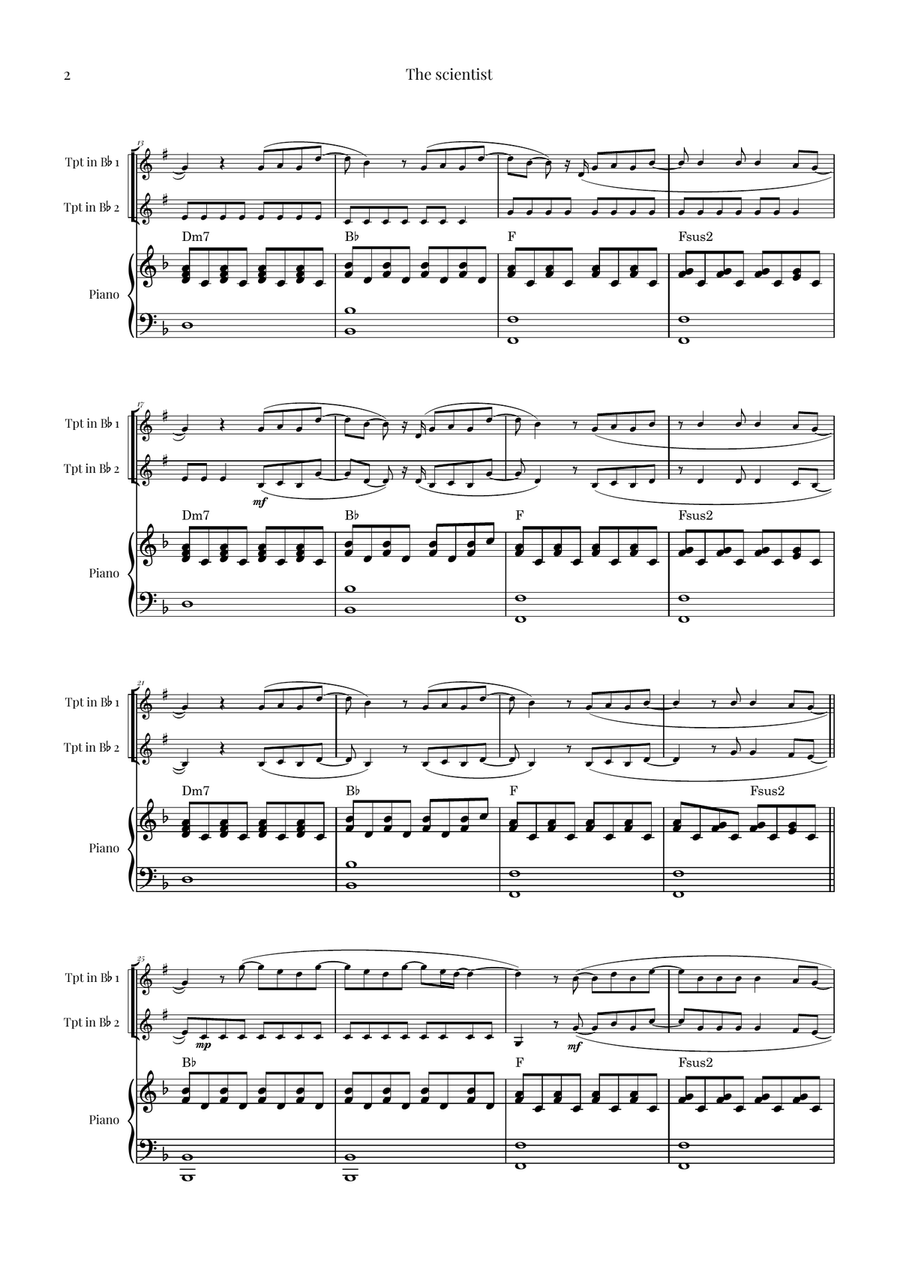 The Scientist Trumpet Duet scores gallery preview page 2