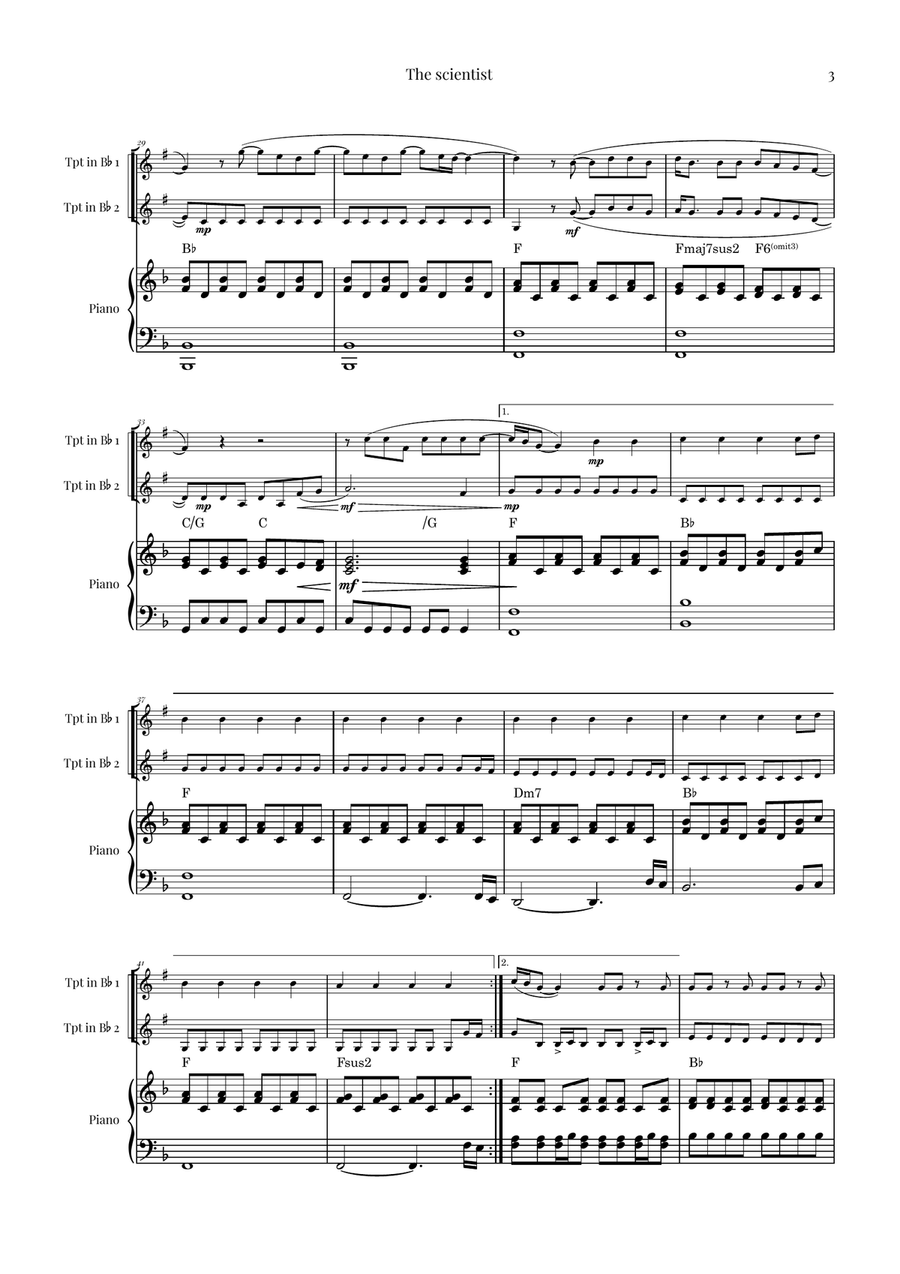 The Scientist Trumpet Duet scores gallery preview page 3