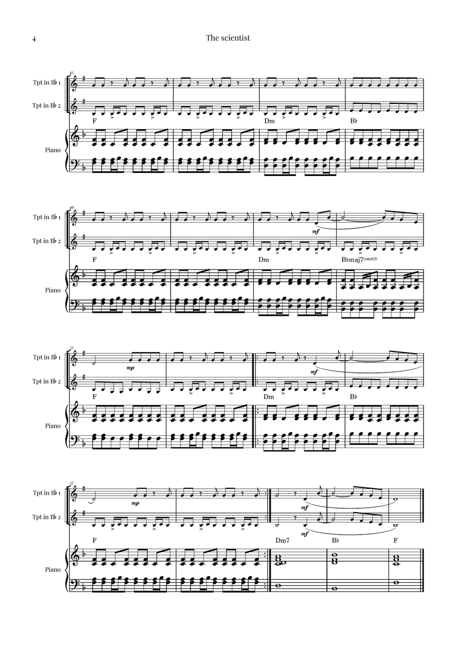 The Scientist Trumpet Duet scores gallery preview page 4