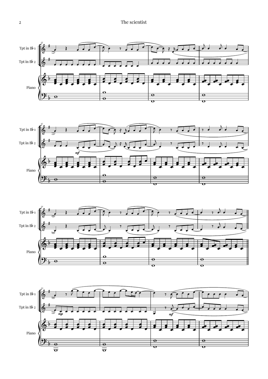 The Scientist Trumpet Duet scores gallery preview page 2