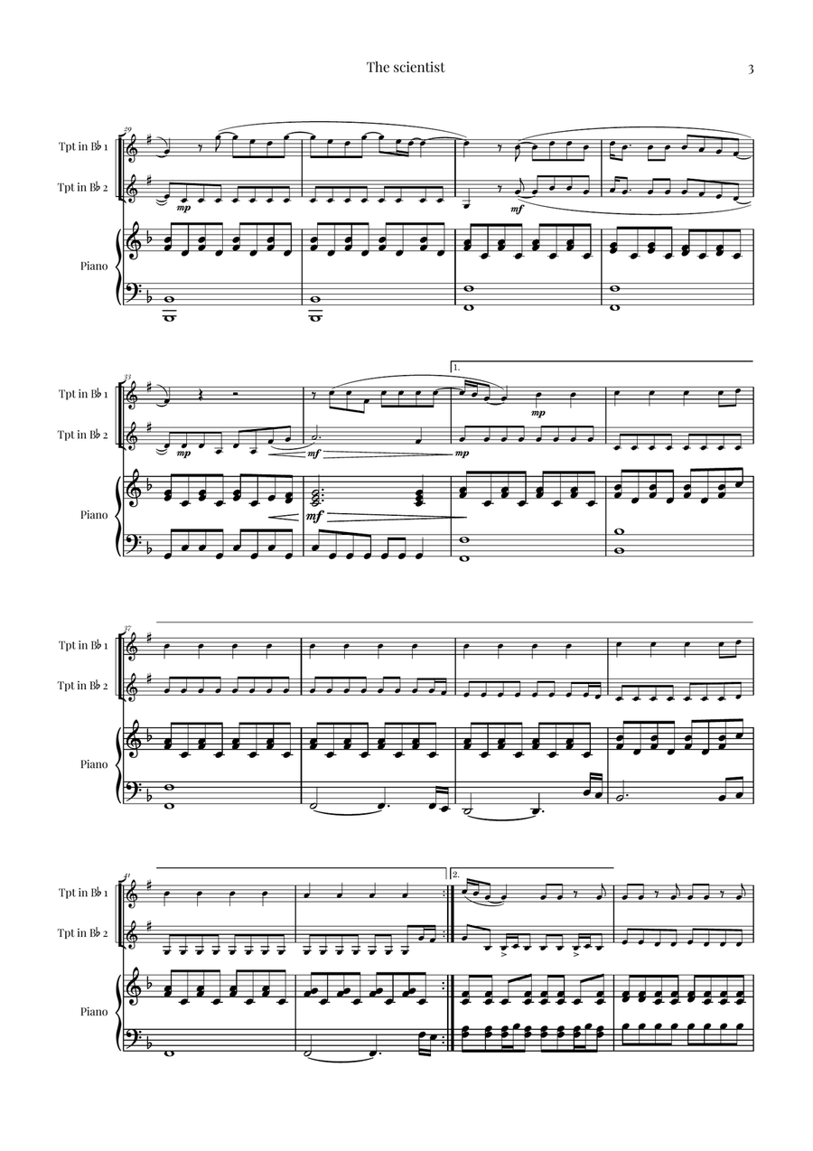 The Scientist Trumpet Duet scores gallery preview page 3