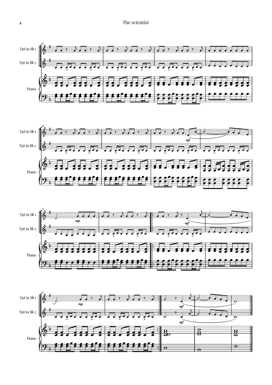 The Scientist Trumpet Duet scores gallery preview page 4
