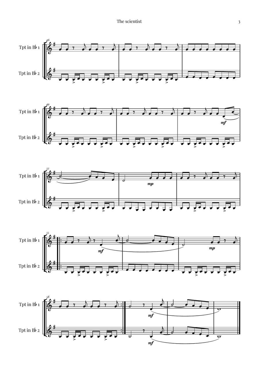 The Scientist Trumpet Duet scores gallery preview page 3