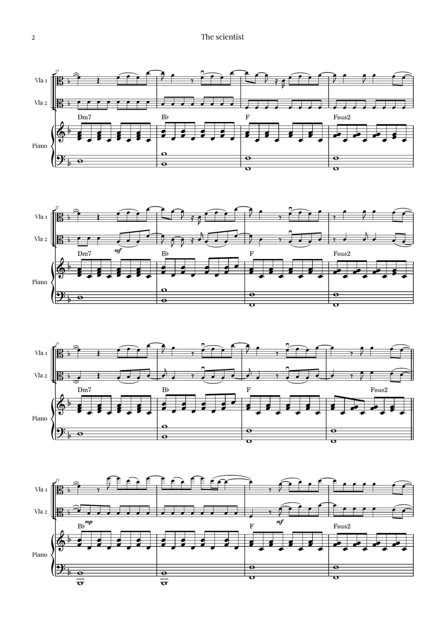 The Scientist String Duet scores gallery preview page 2