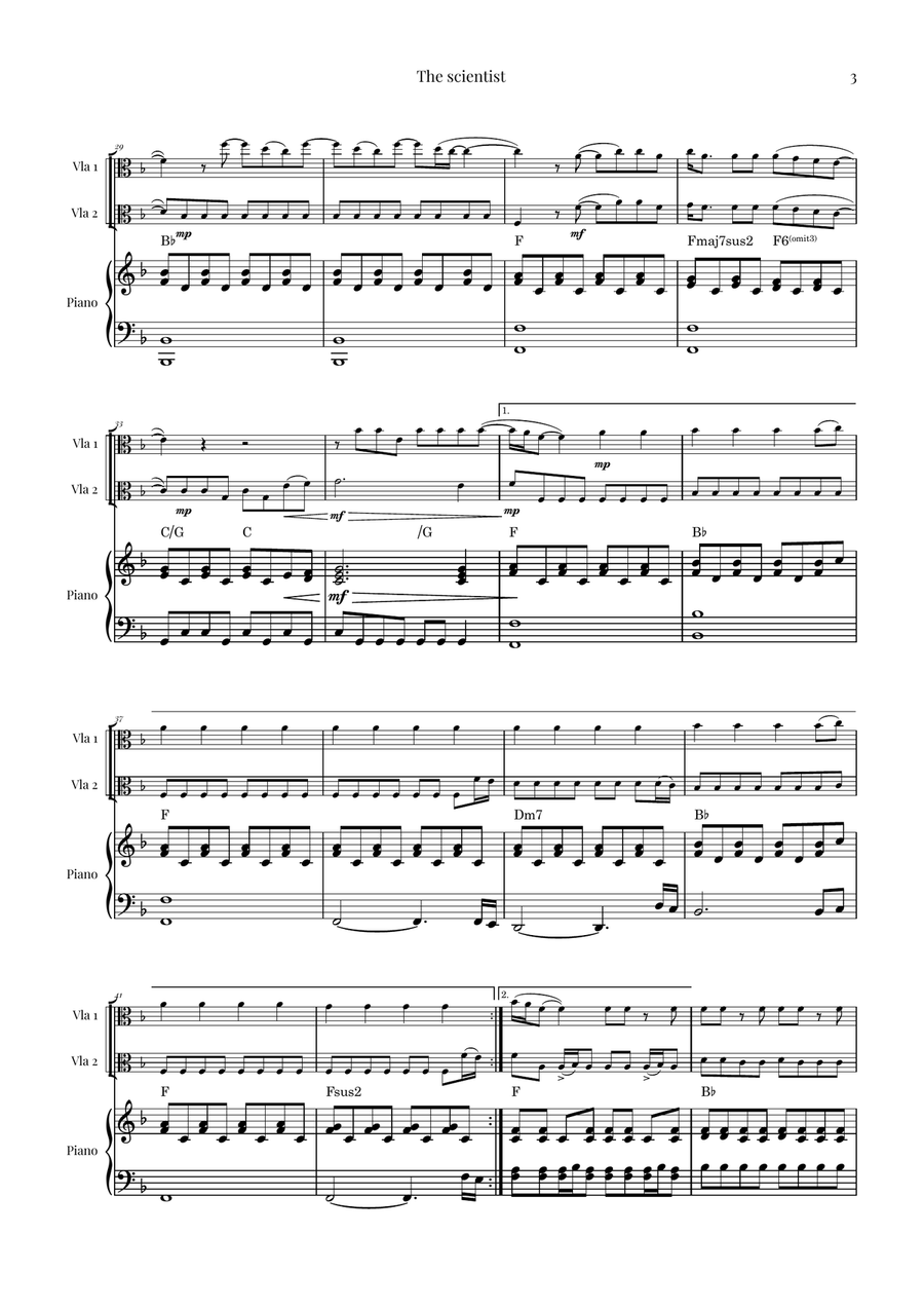 The Scientist String Duet scores gallery preview page 3