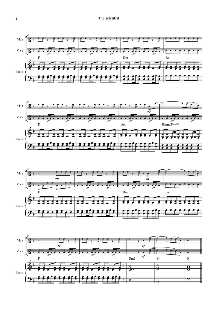 The Scientist String Duet scores gallery preview page 4