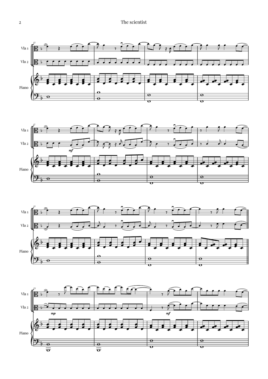 The Scientist String Duet scores gallery preview page 2