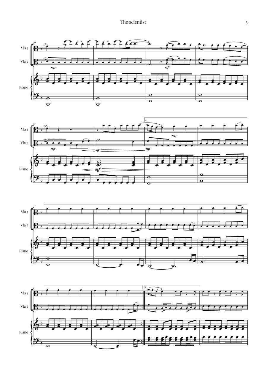 The Scientist String Duet scores gallery preview page 3