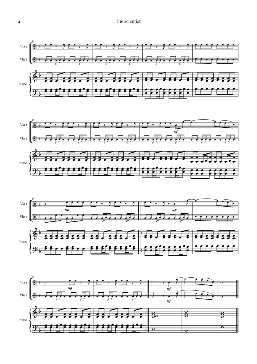 The Scientist String Duet scores gallery preview page 4