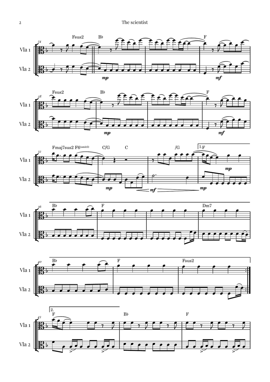 The Scientist String Duet scores gallery preview page 2