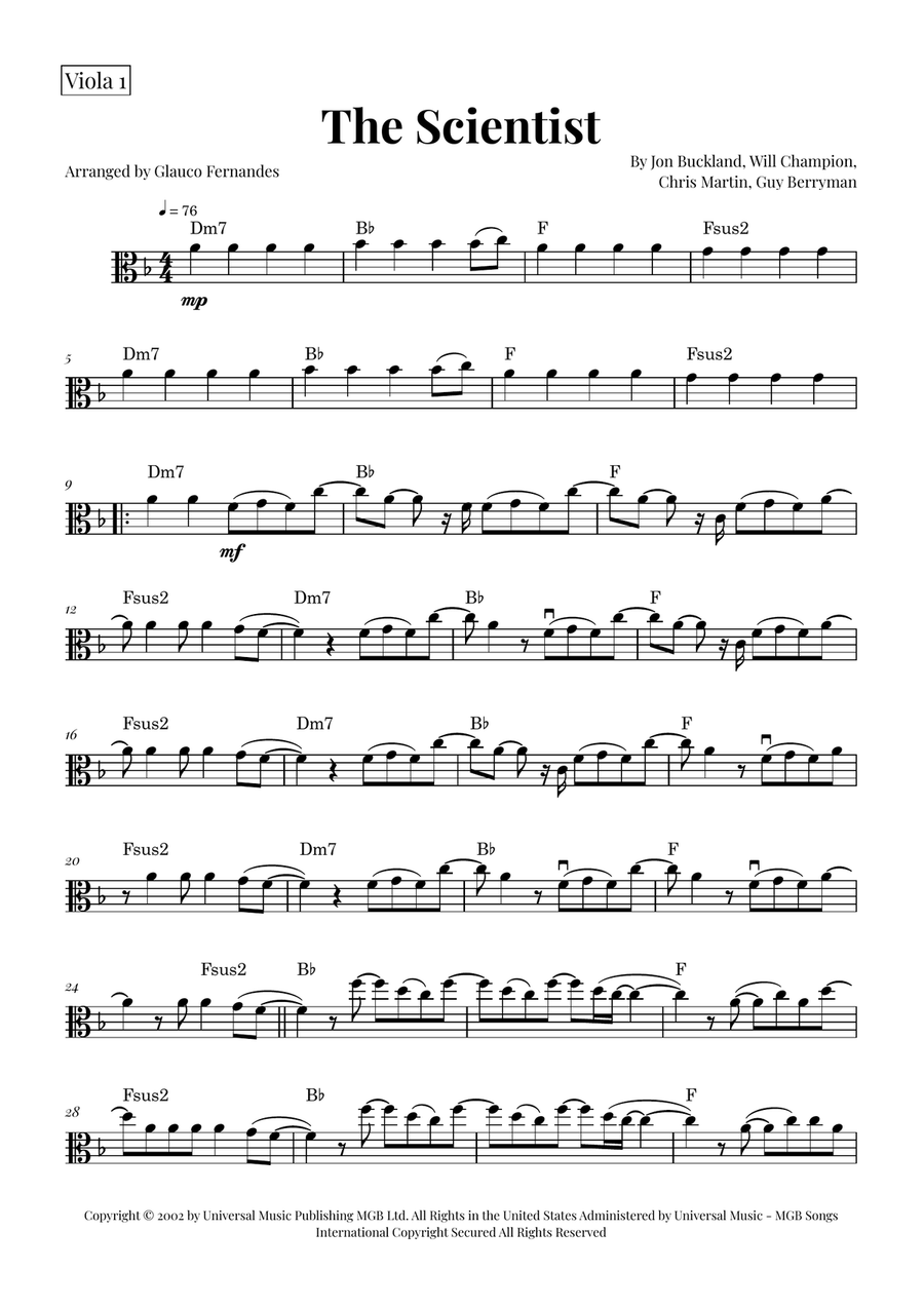 The Scientist String Duet scores gallery preview page 4