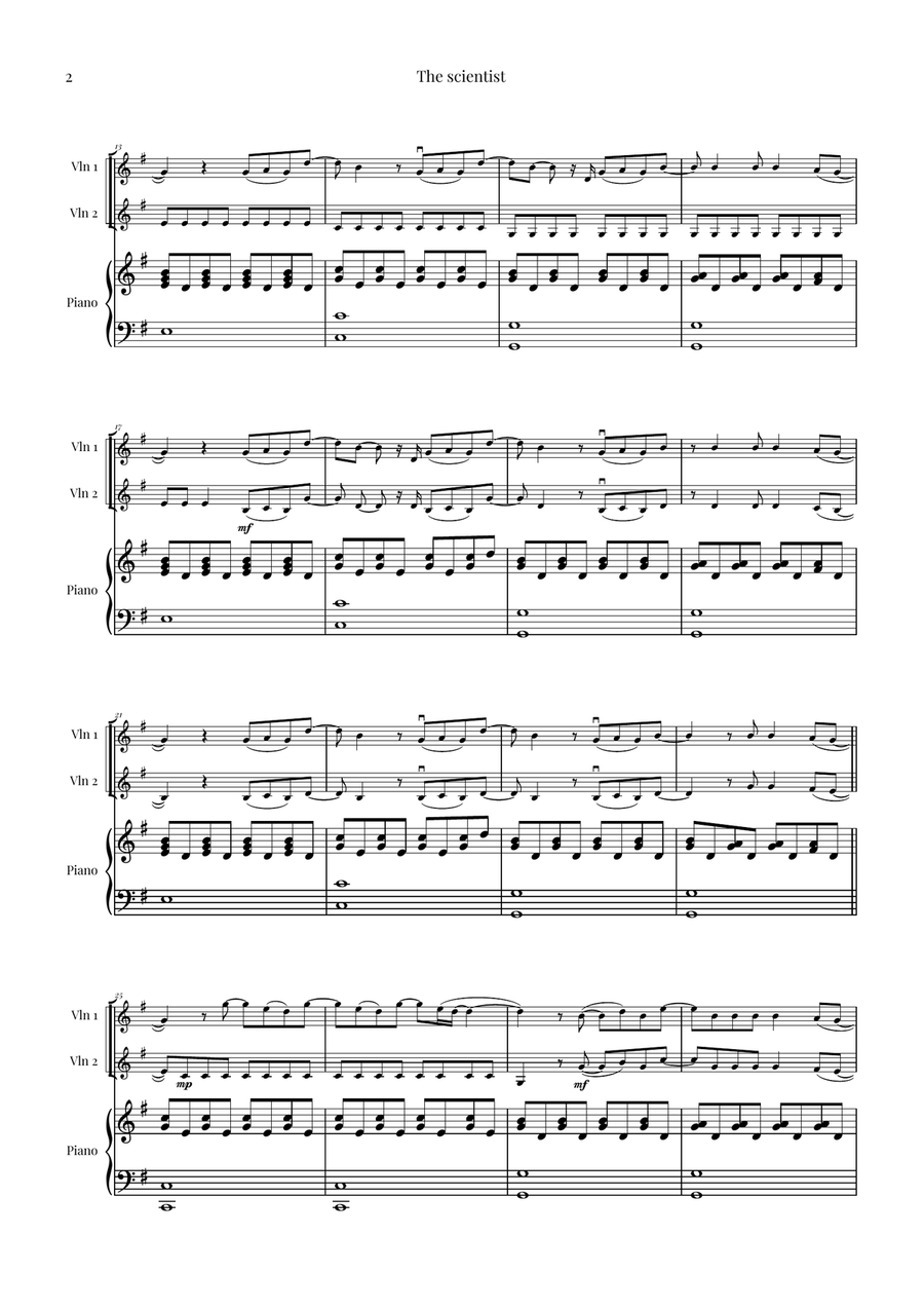 The Scientist String Duet scores gallery preview page 2