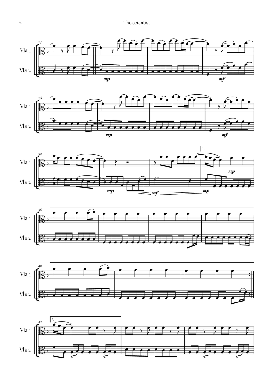 The Scientist String Duet scores gallery preview page 2